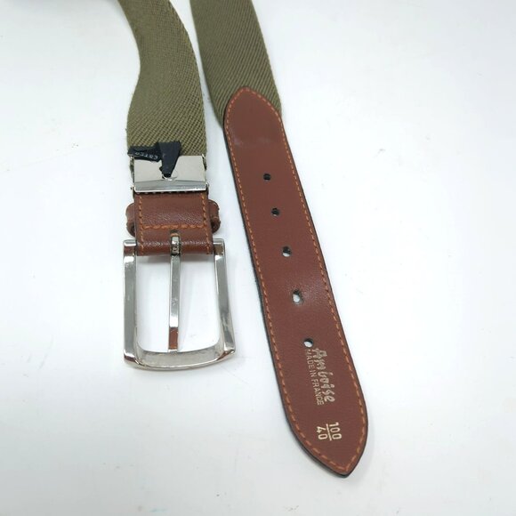 Vintage Amboise Webbed Belt 40 Green Stretch - Picture 6 of 9